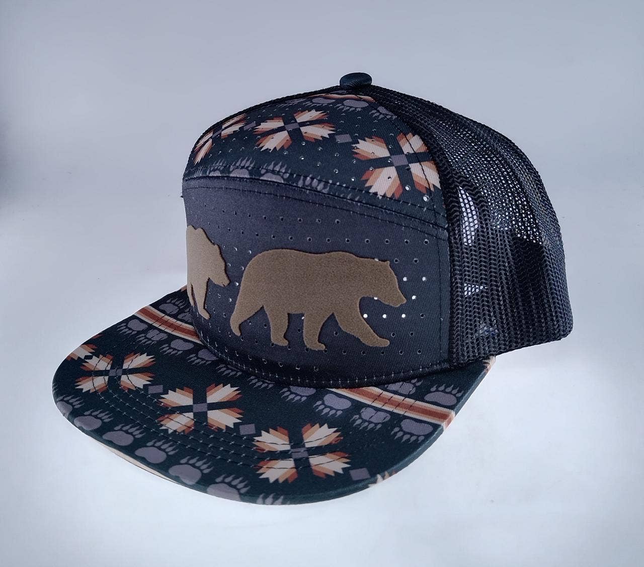 Bear & Aztec Flat Bill Hat