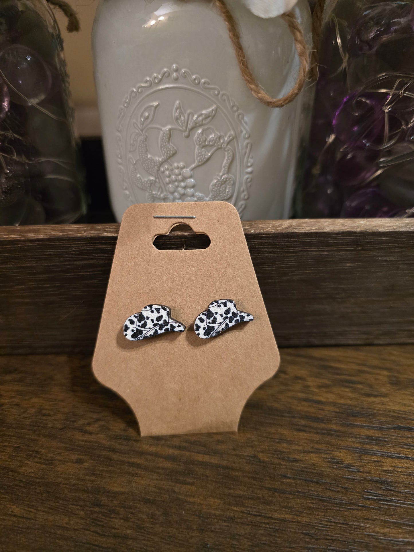 Western Wooden Stud Earrings (Cowboy Hat/Cross/Cowboy Boots/Horseshoes)
