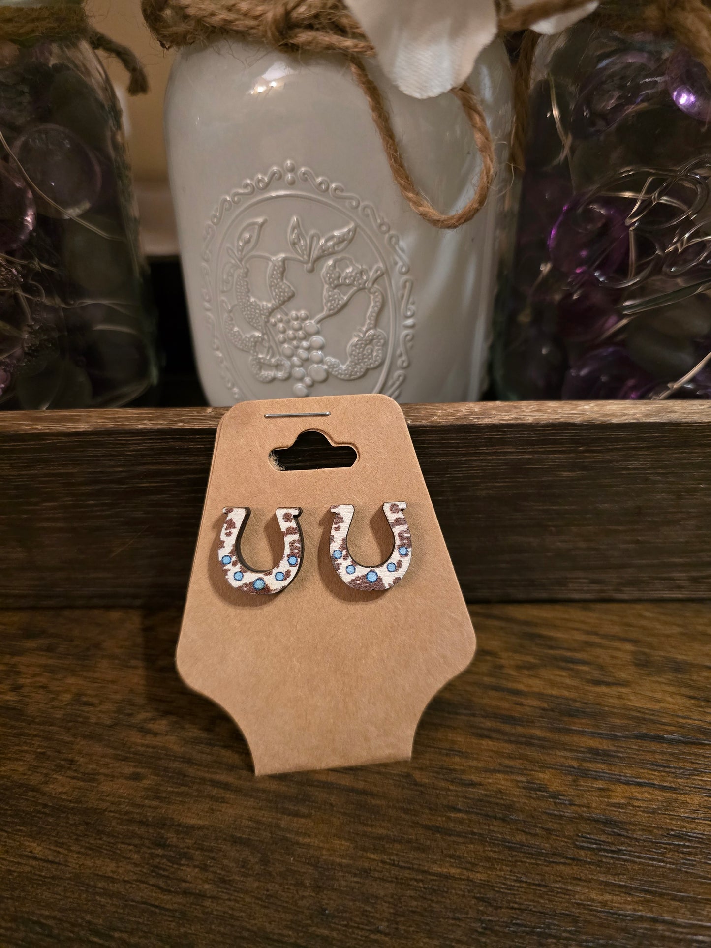 Western Wooden Stud Earrings (Cowboy Hat/Cross/Cowboy Boots/Horseshoes)