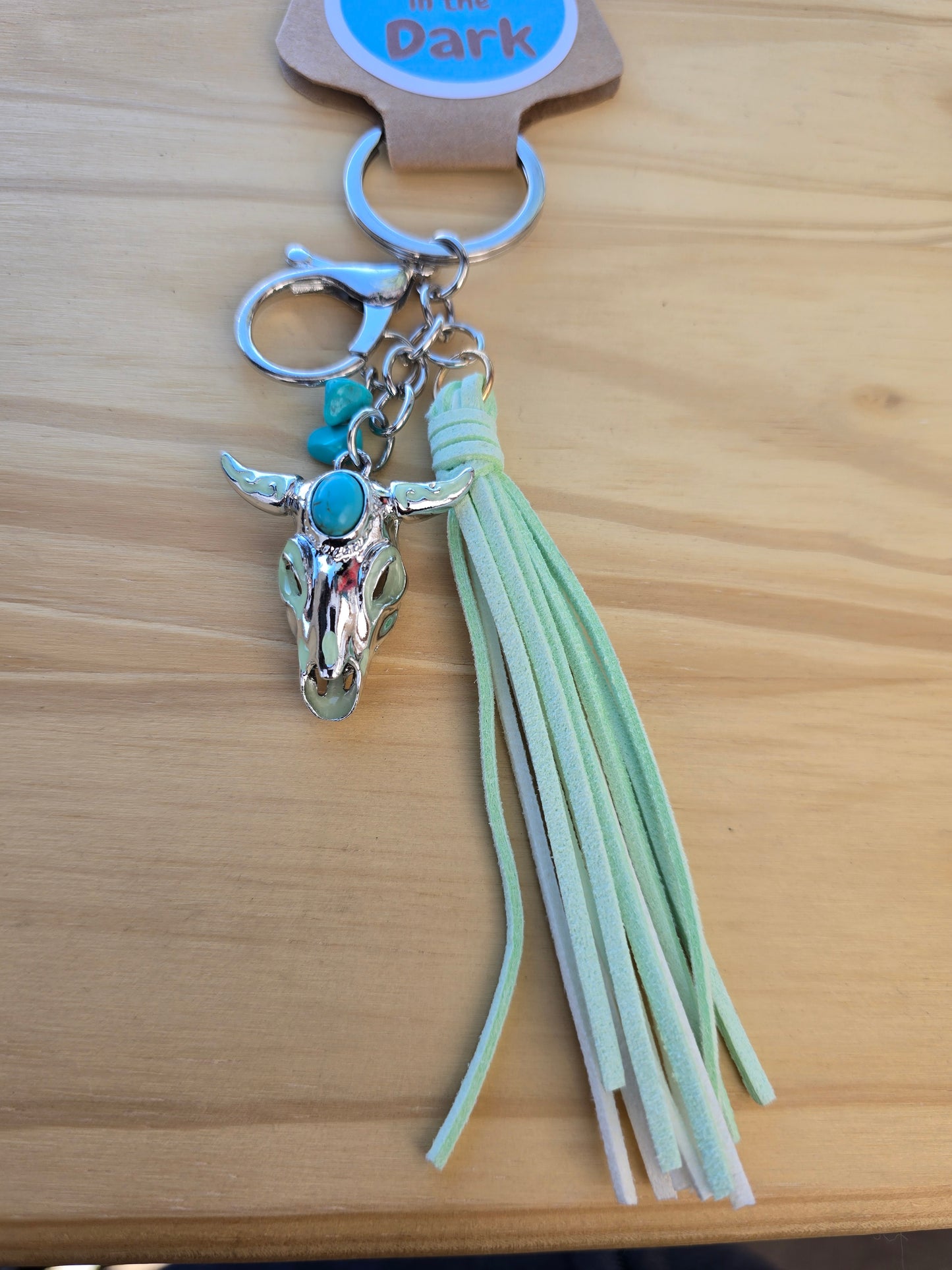 *GLOW IN THE DARK* Fluorescent Bull Head Keychain