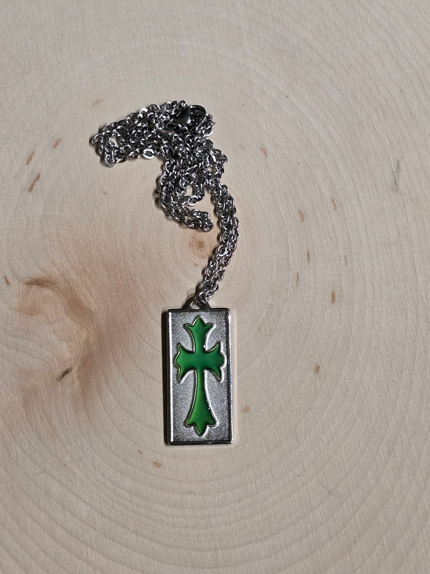 Green Cross Necklace