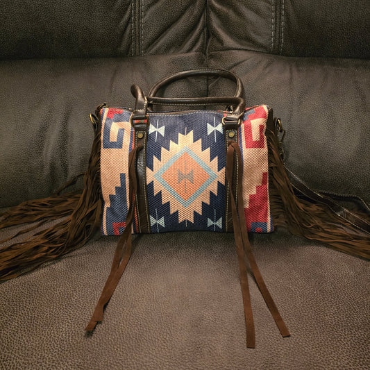 Blue Aztec Handbag