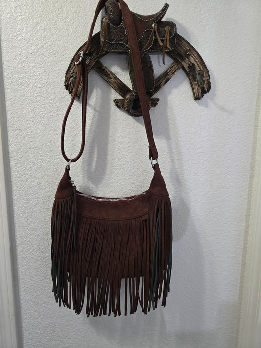 Brown Fringe Purse