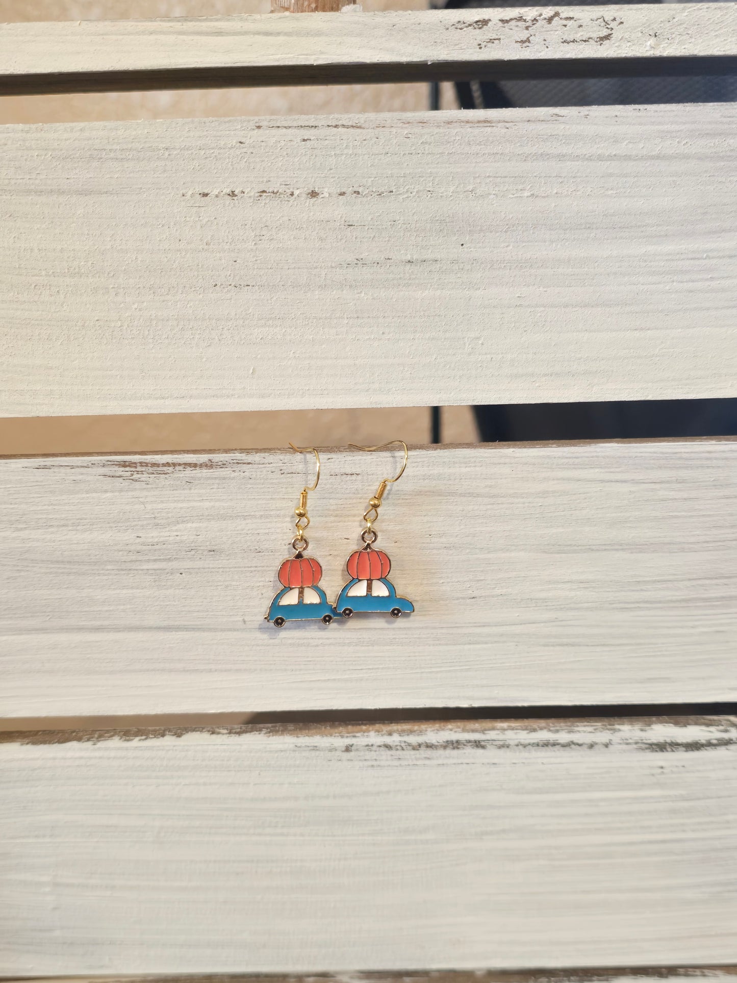 Car with Pumpkin Earrings