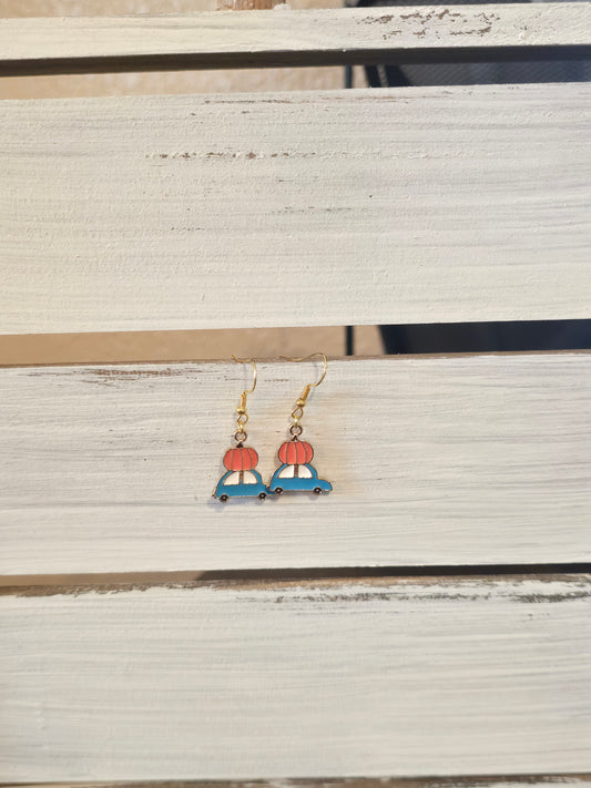 Car with Pumpkin Earrings