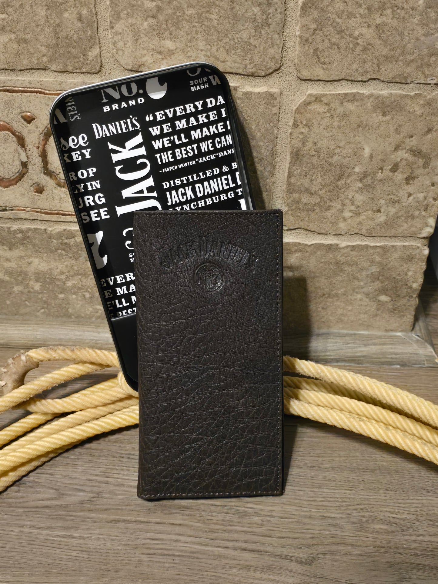 Jack Daniel's Old #7 men's Rodeo Wallet - officially licensed - brown leather