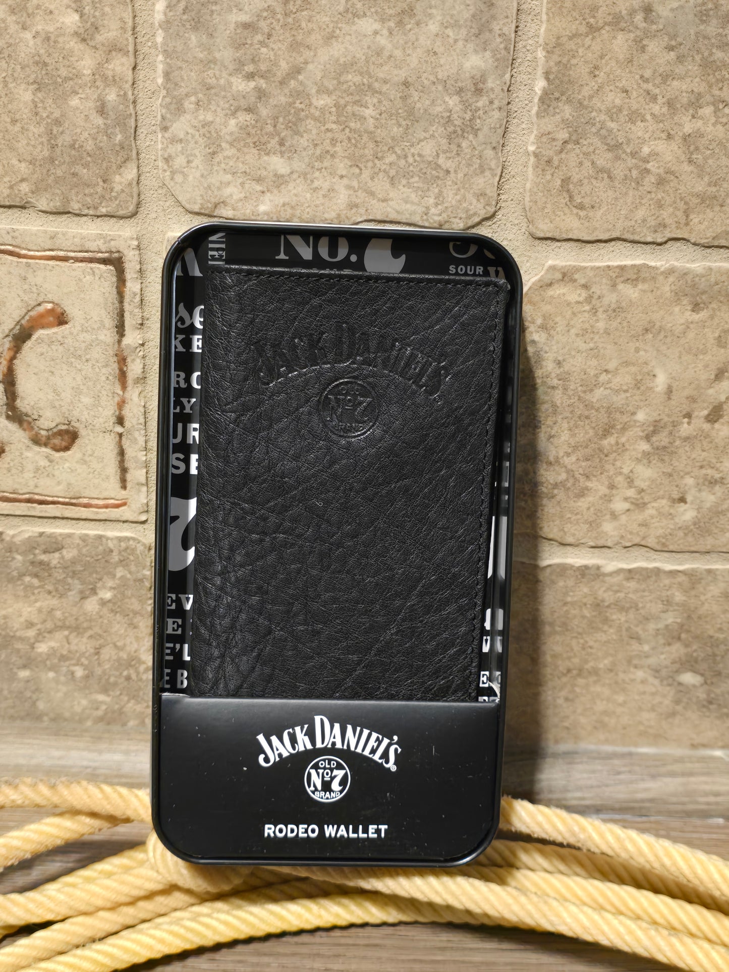 Jack Daniel's Old #7 men's Rodeo Wallet - officially licensed - black leather