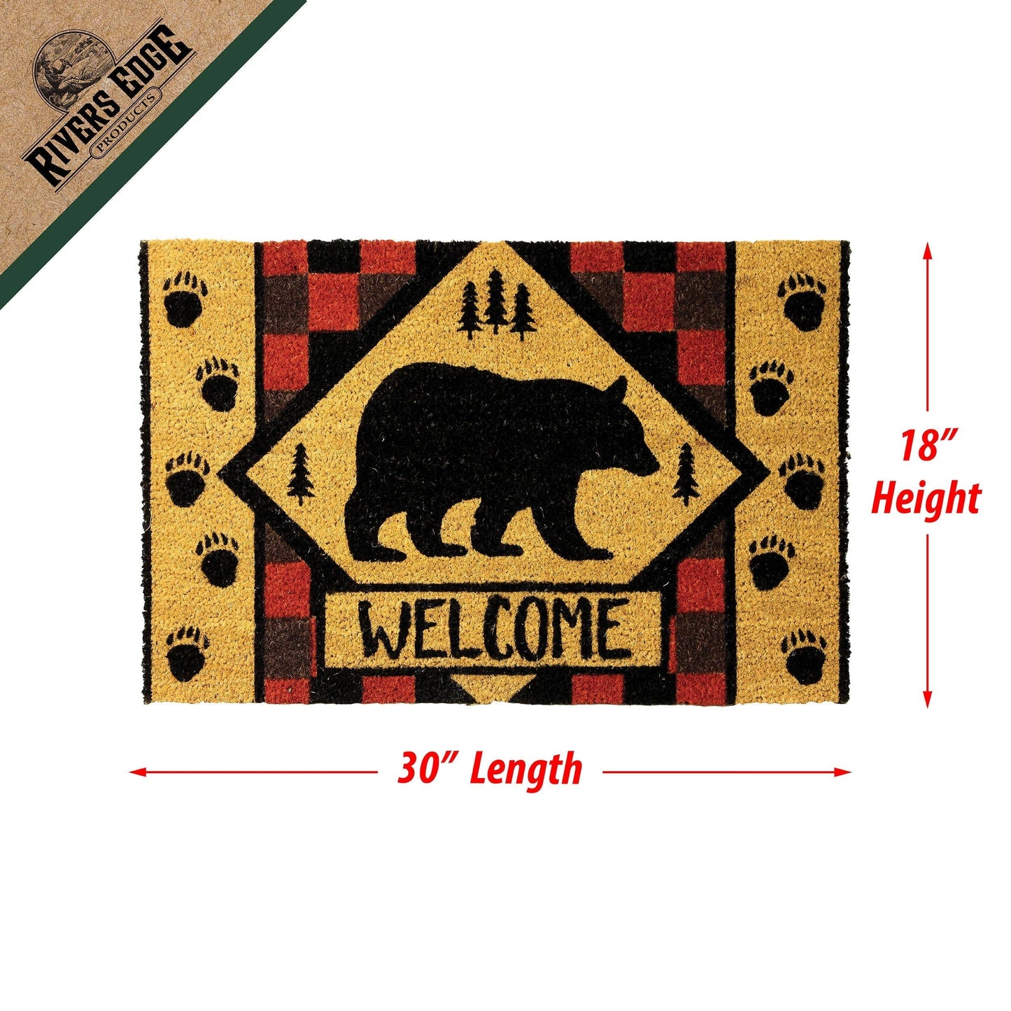 Welcome Bear Coir Mat