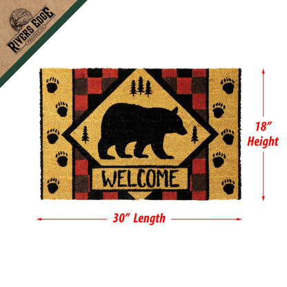 Welcome Bear Coir Mat