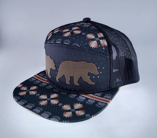 Bear & Aztec Flat Bill Hat