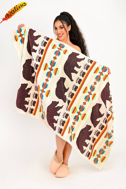 Bear & Aztec Beach Towel