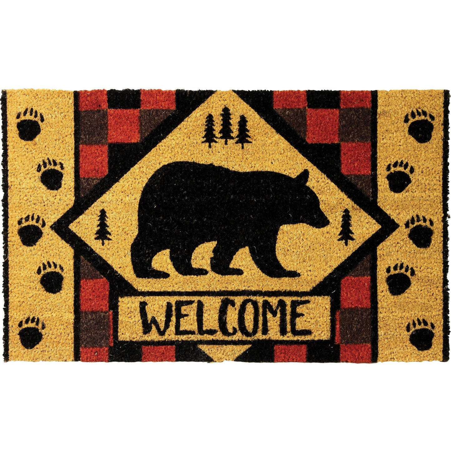 Welcome Bear Coir Mat