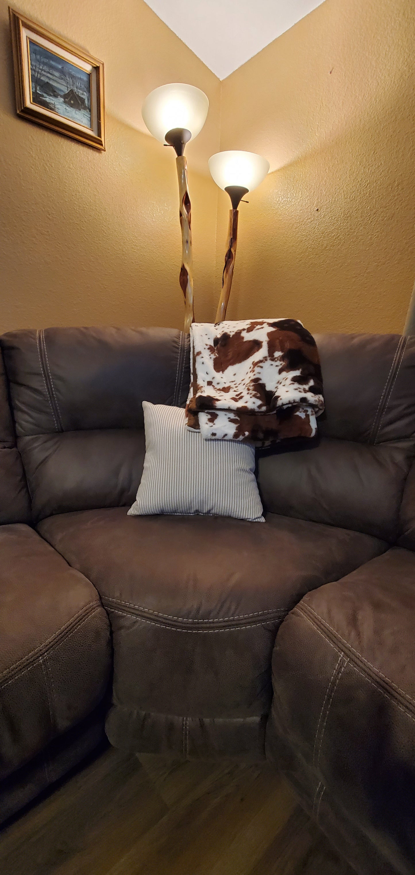 Black/Brown & White Cow Print Blanket