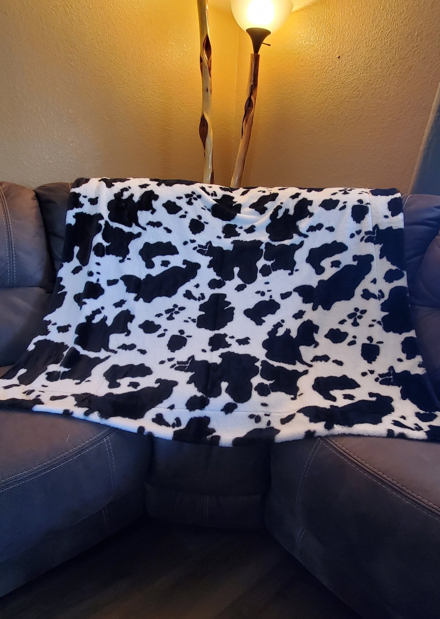 Black & White Cow Print Blanket