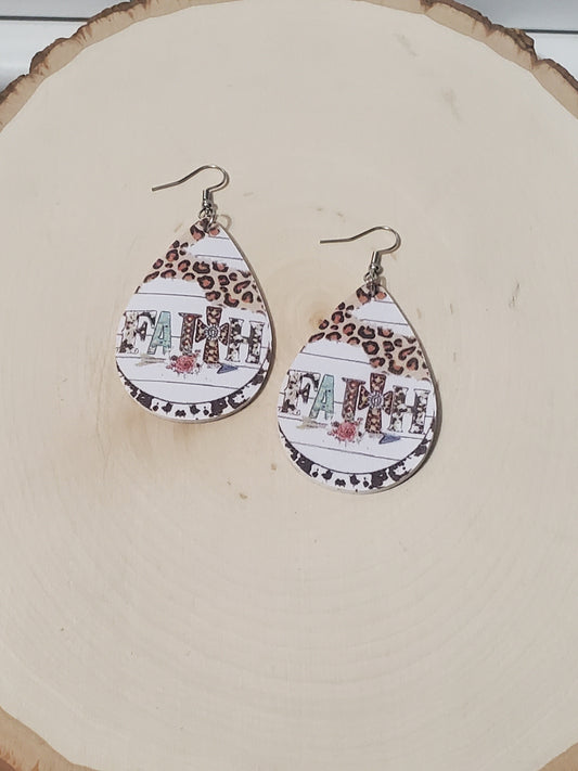 Faith Tear Drop Earrings