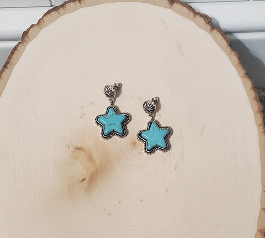 Turquoise Star Earrings