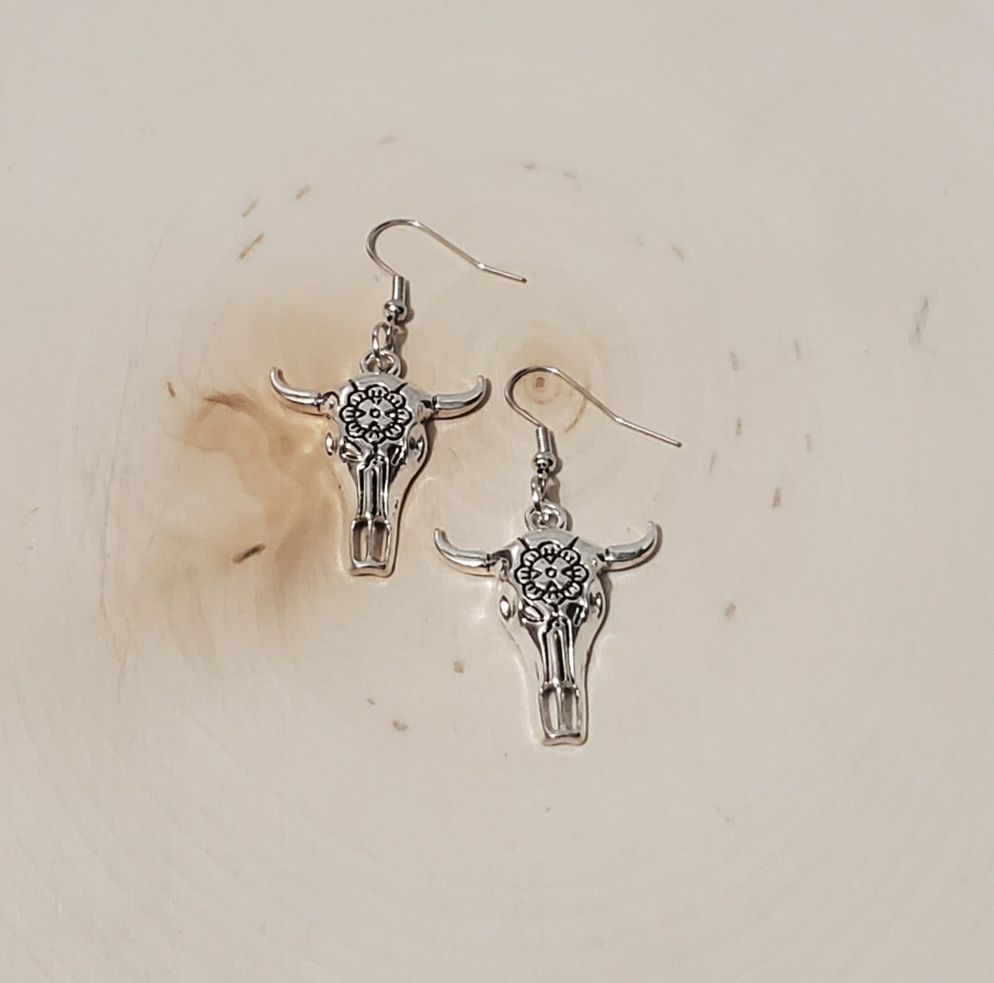 Western Alloy Cow Skull Earrings