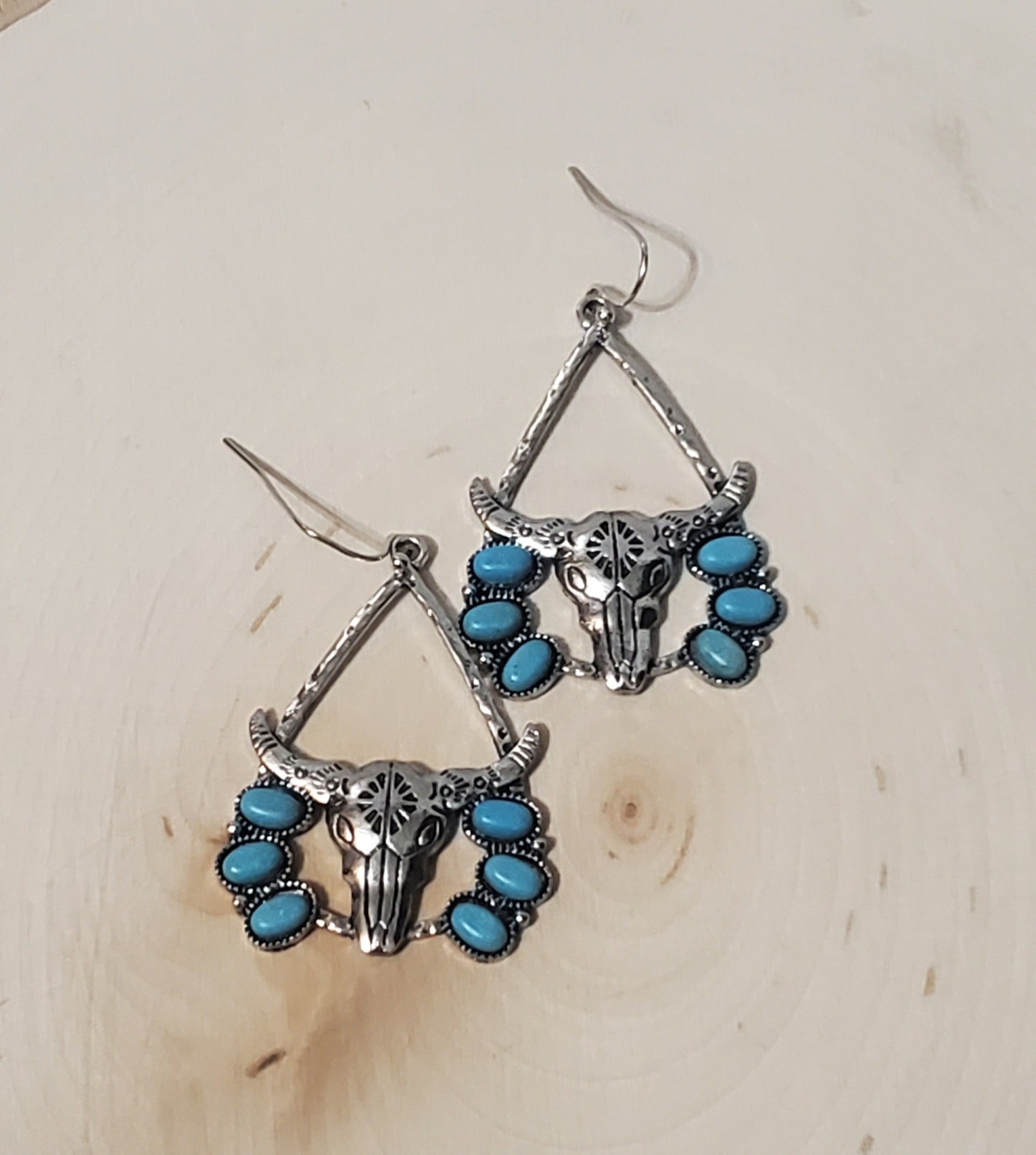 Cow Head Turquoise Earrings