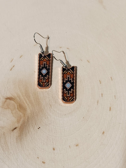 Aztec Oil Drop Earring