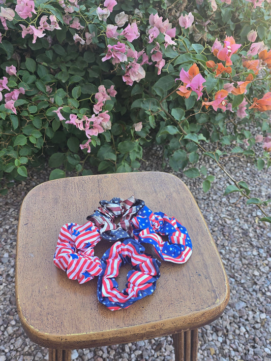 American Flag Hair Scrunchies