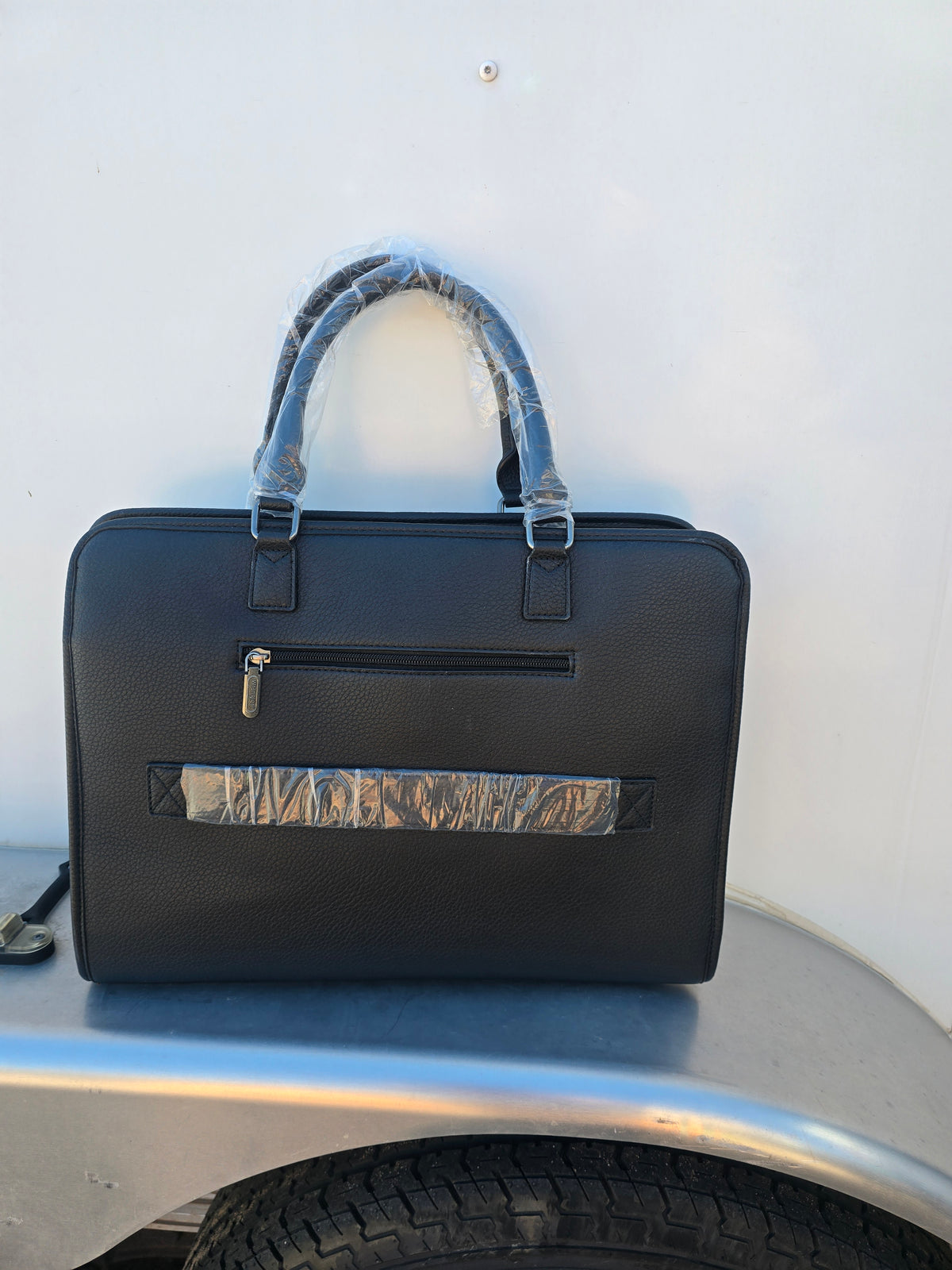 Black Wrangler Cow Print Laptop Bag