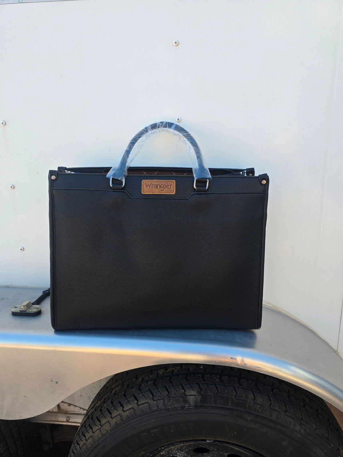 Black Wrangler Laptop Bag w/ Leopard Print