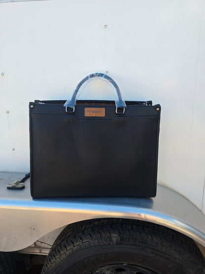 Black Wrangler Laptop Bag w/ Leopard Print
