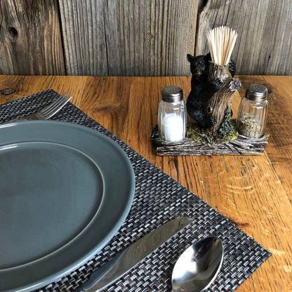 Bear Salt and Pepper Shakers w/ Toothpick Holder