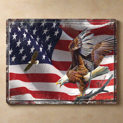 American Flag & Bald Eagle Tempered Glass Cutting Board