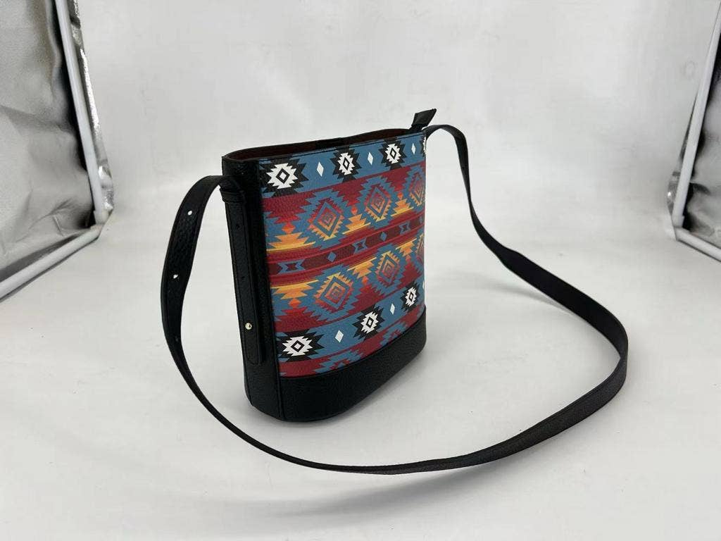 Black Aztec Crossbody Purse