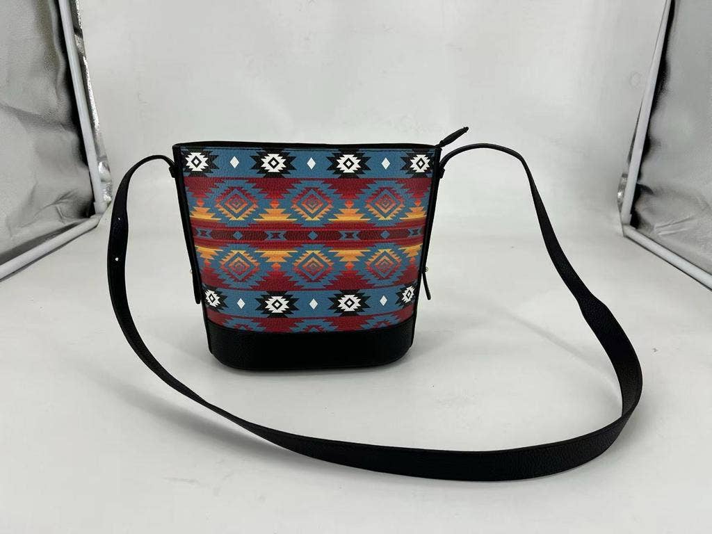 Black Aztec Crossbody Purse