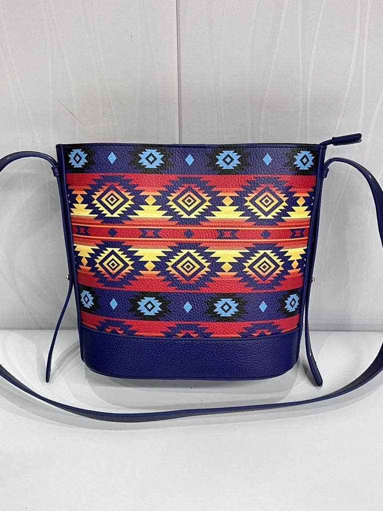 Dakota Navy Aztec Crossbody Purse