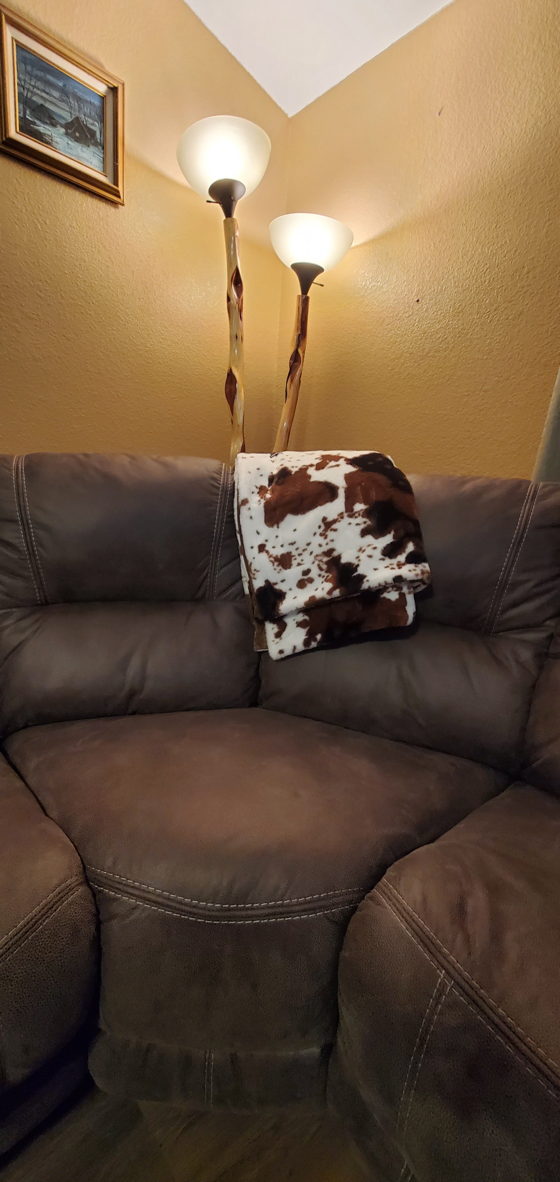 Brown Cow Print Blanket