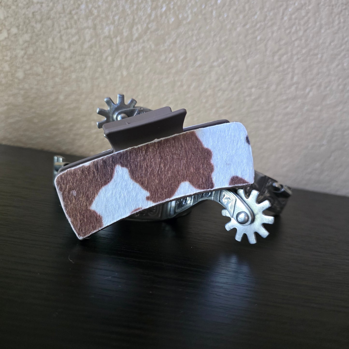 Brown Faux Cow Hide Hair Claw Clip