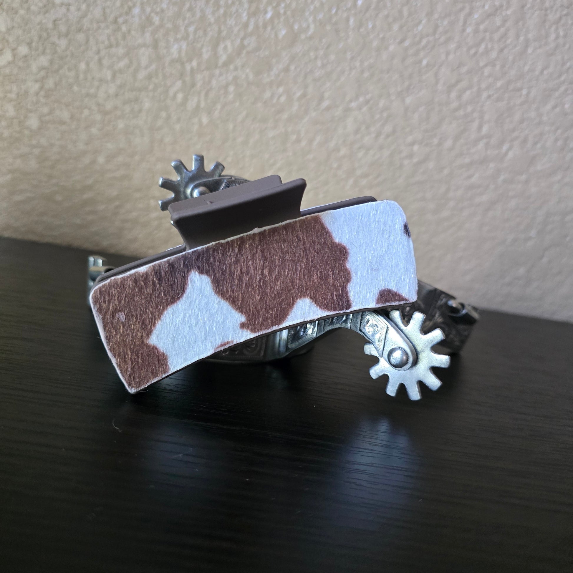 Brown Faux Cow Hide Hair Claw Clip