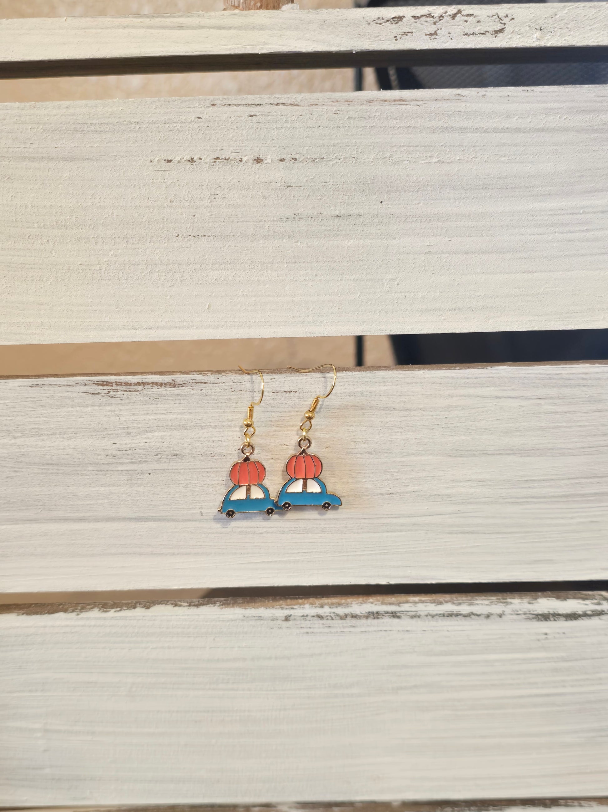 Car with Pumpkin Earrings