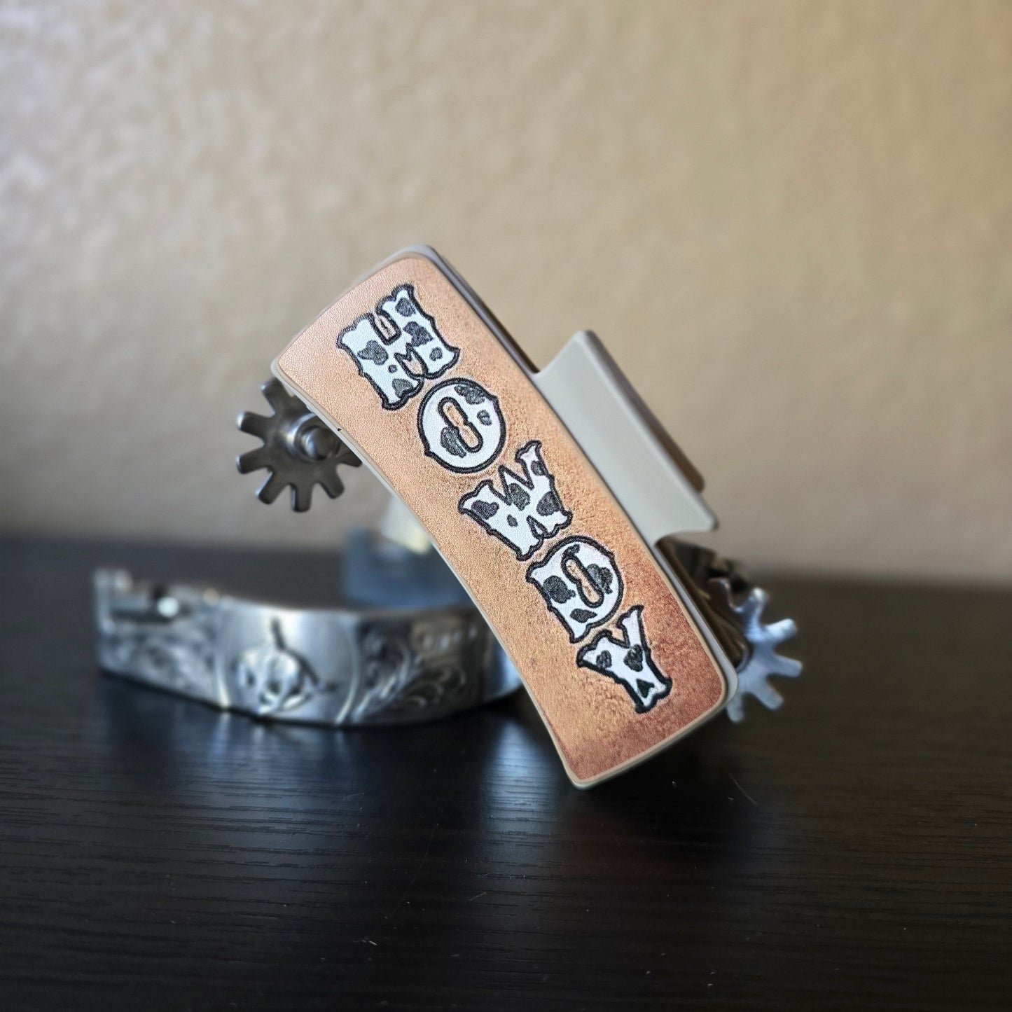 Cow print howdy hair claw clip