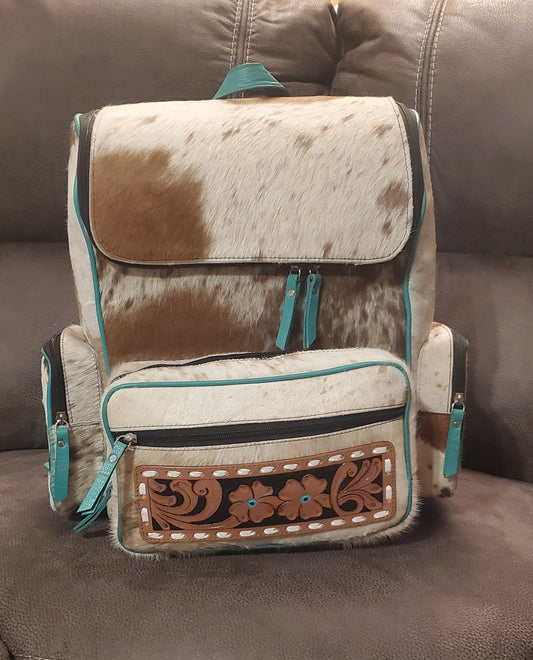 Cowhide & Tooled Leather Backpack