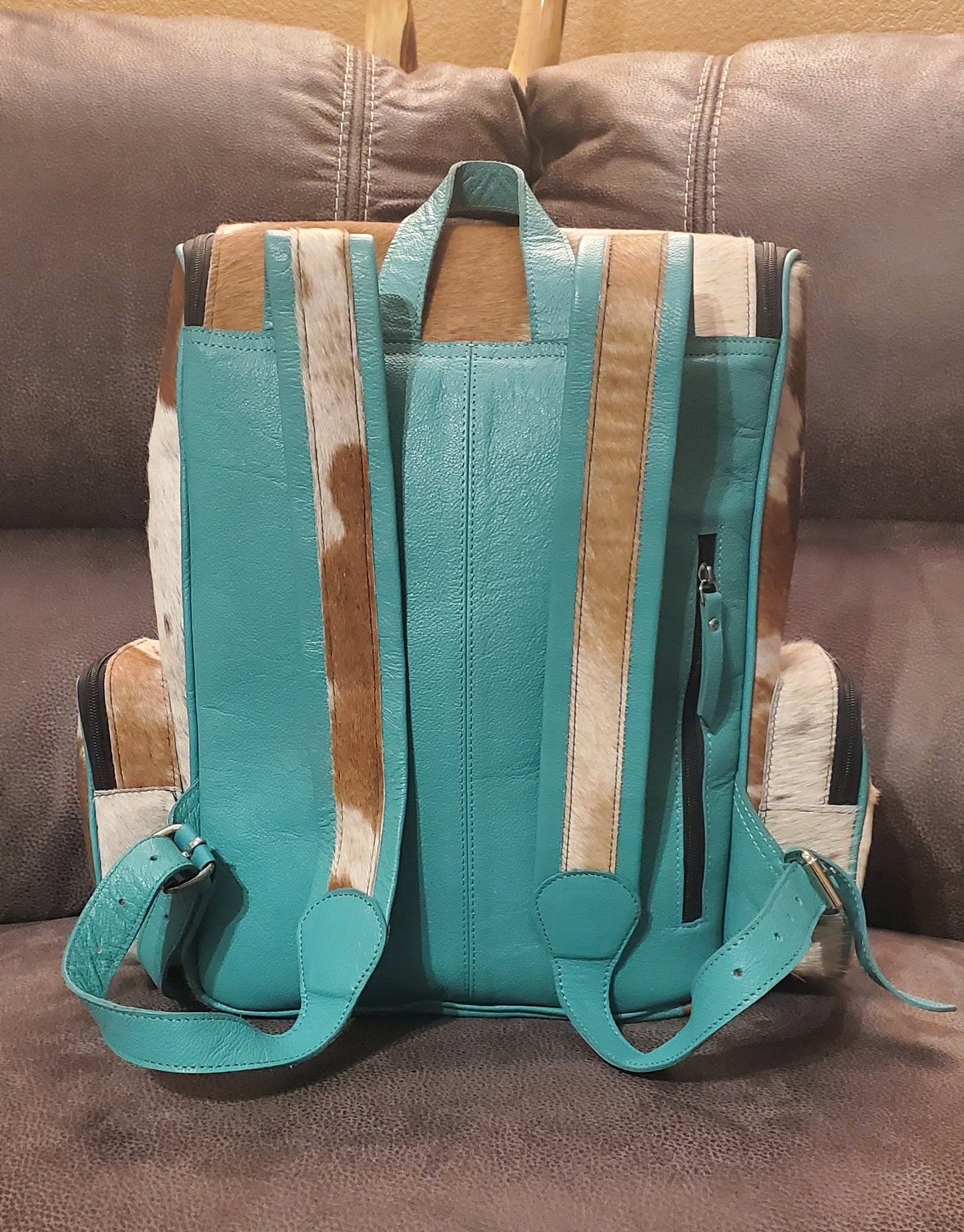 Cowhide & Tooled Leather Backpack 2
