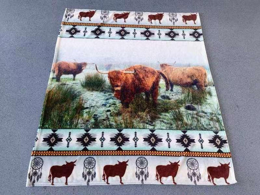 Highlander Cow Western Blanket