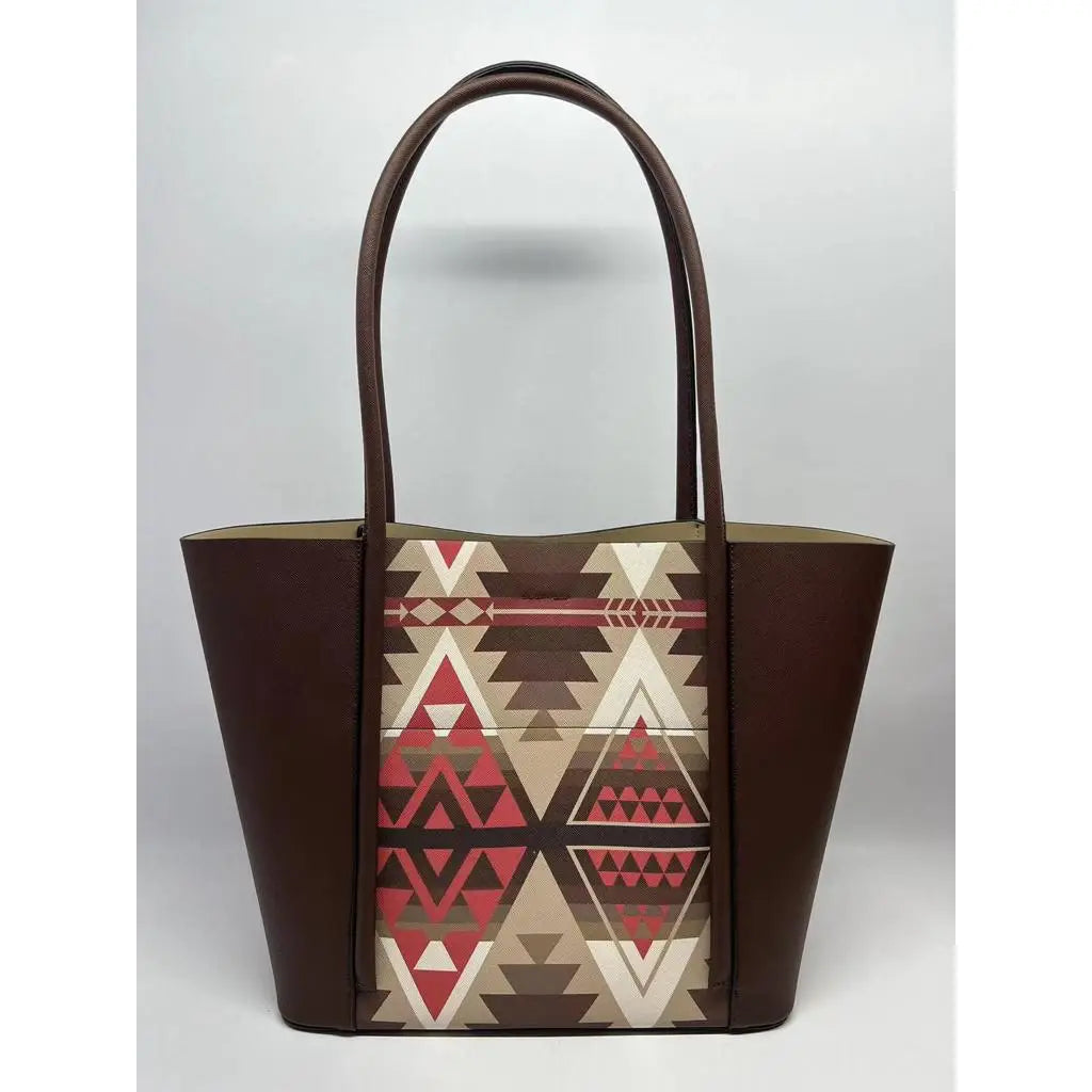 Brown Aztec Tote Bag w/ Removable Insert