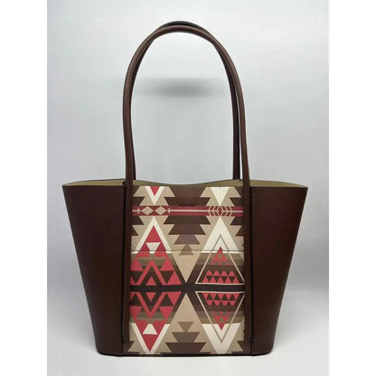 Brown Aztec Tote Bag w/ Removable Insert