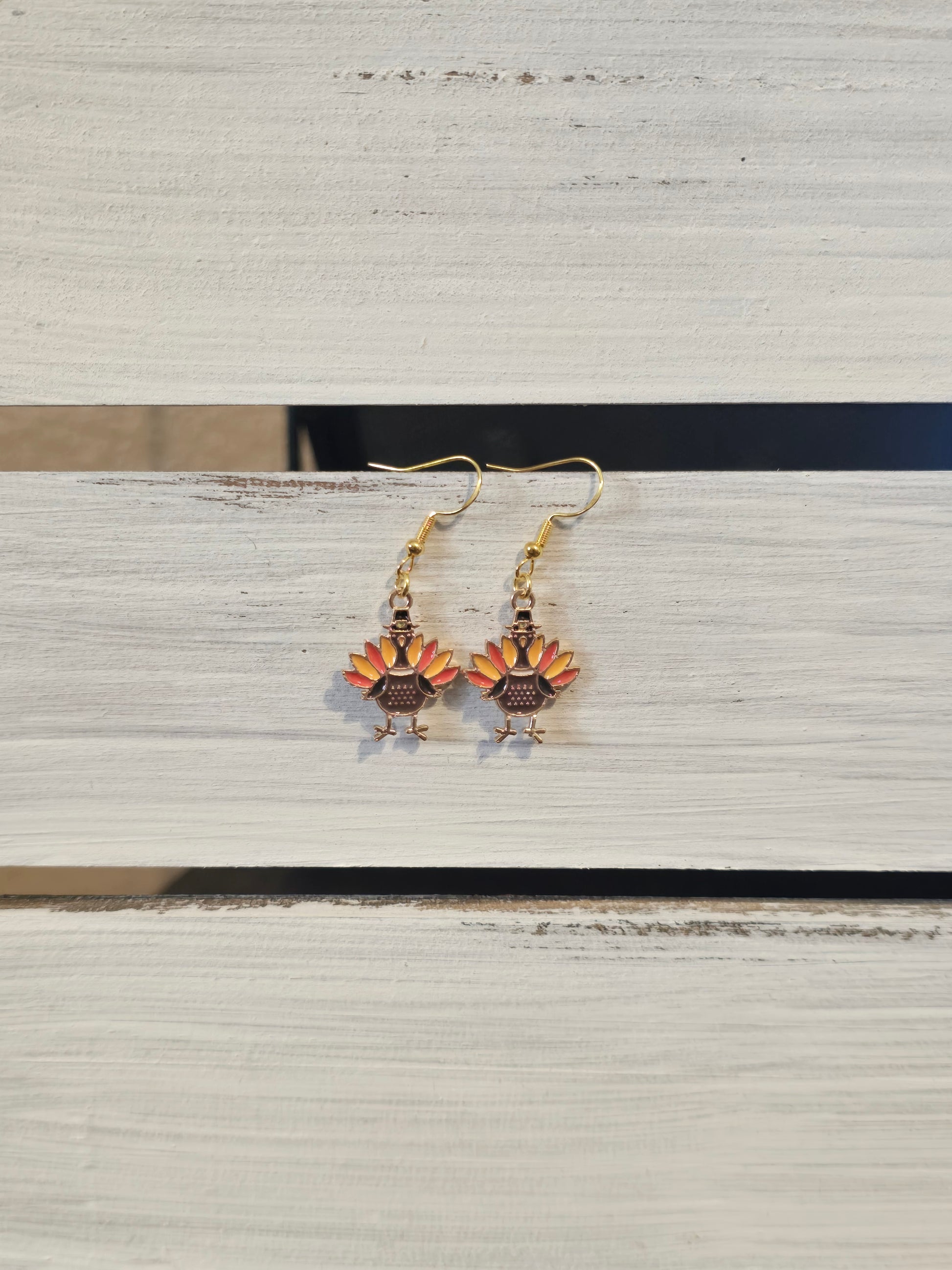 Fall Turkey Earrings - 925 Sterling Silver - Hypoallergenic