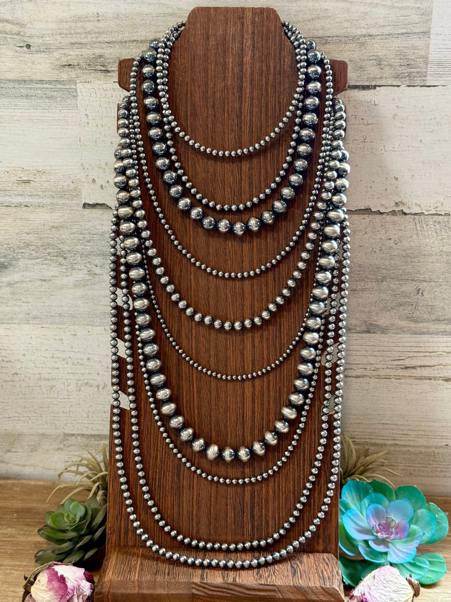 Build your own Sterling Silver Pearls Necklace 3-4-5-6-8-10-12-14 mm