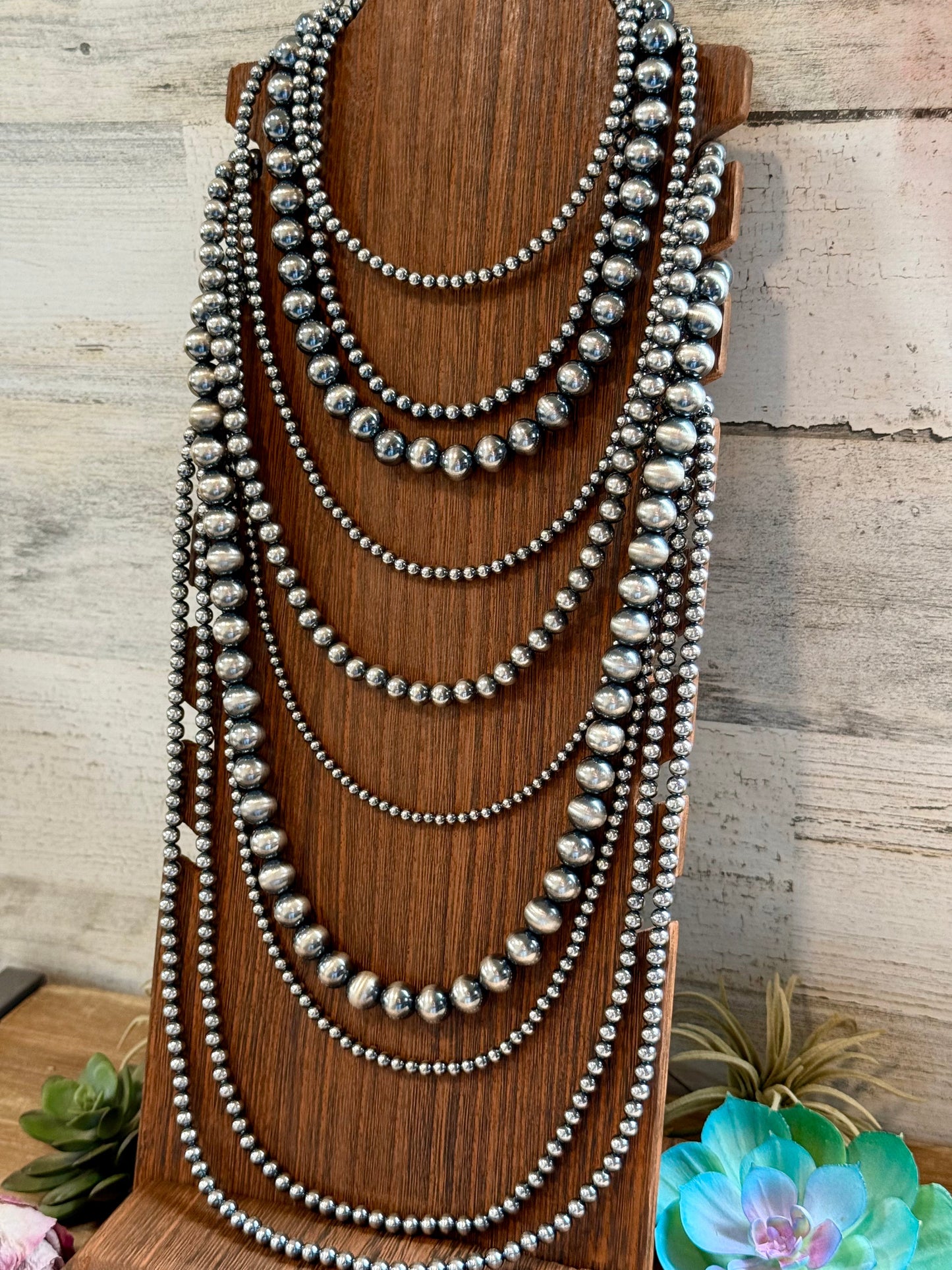 Build your own Sterling Silver Pearls Necklace 3-4-5-6-8-10-12-14 mm