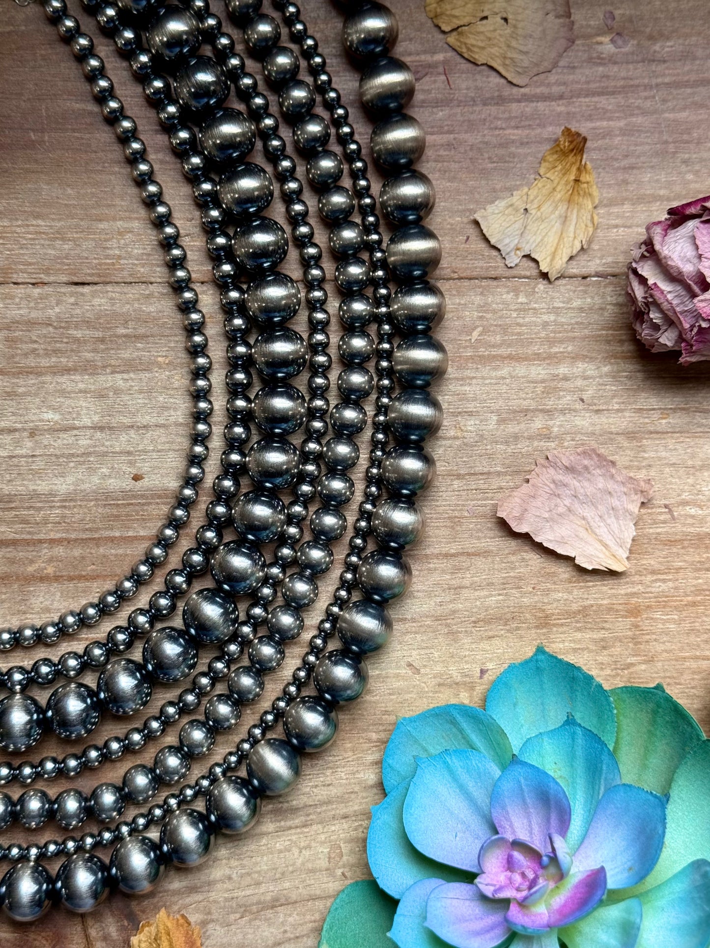 Build your own Sterling Silver Pearls Necklace 3-4-5-6-8-10-12-14 mm
