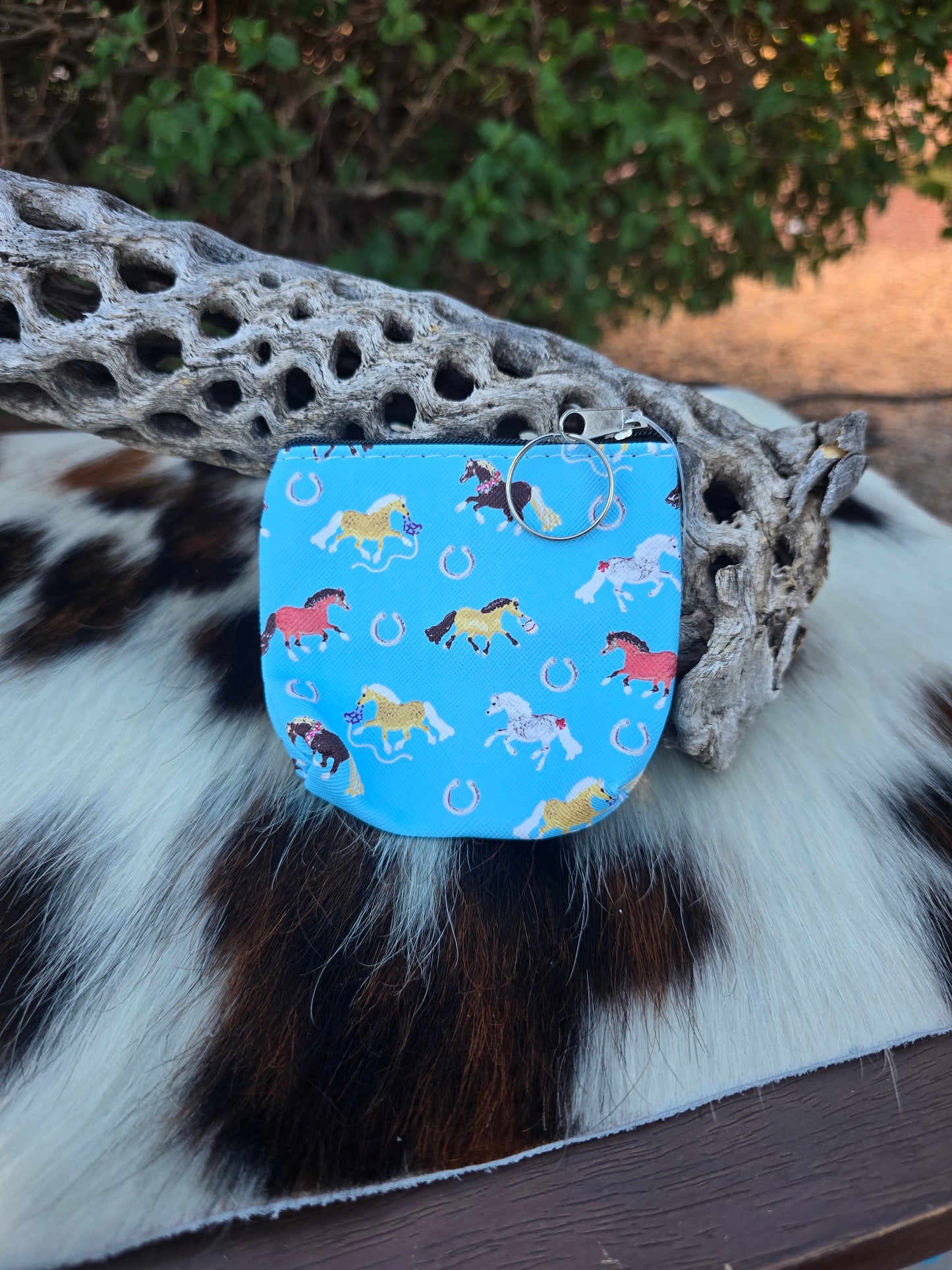 Lila Pony Puff Coin Purse Blue