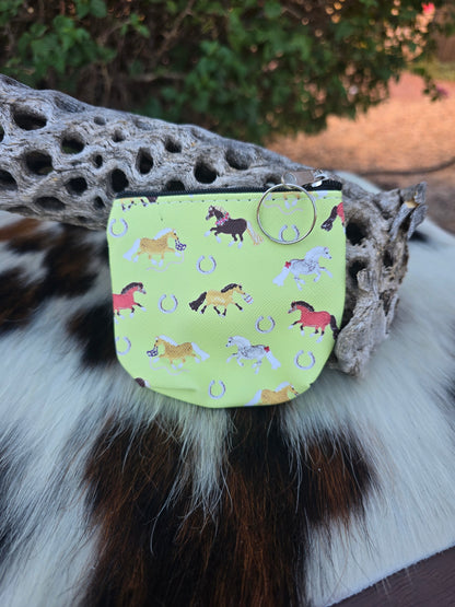 Lila Pony Puff Coin Purse Green