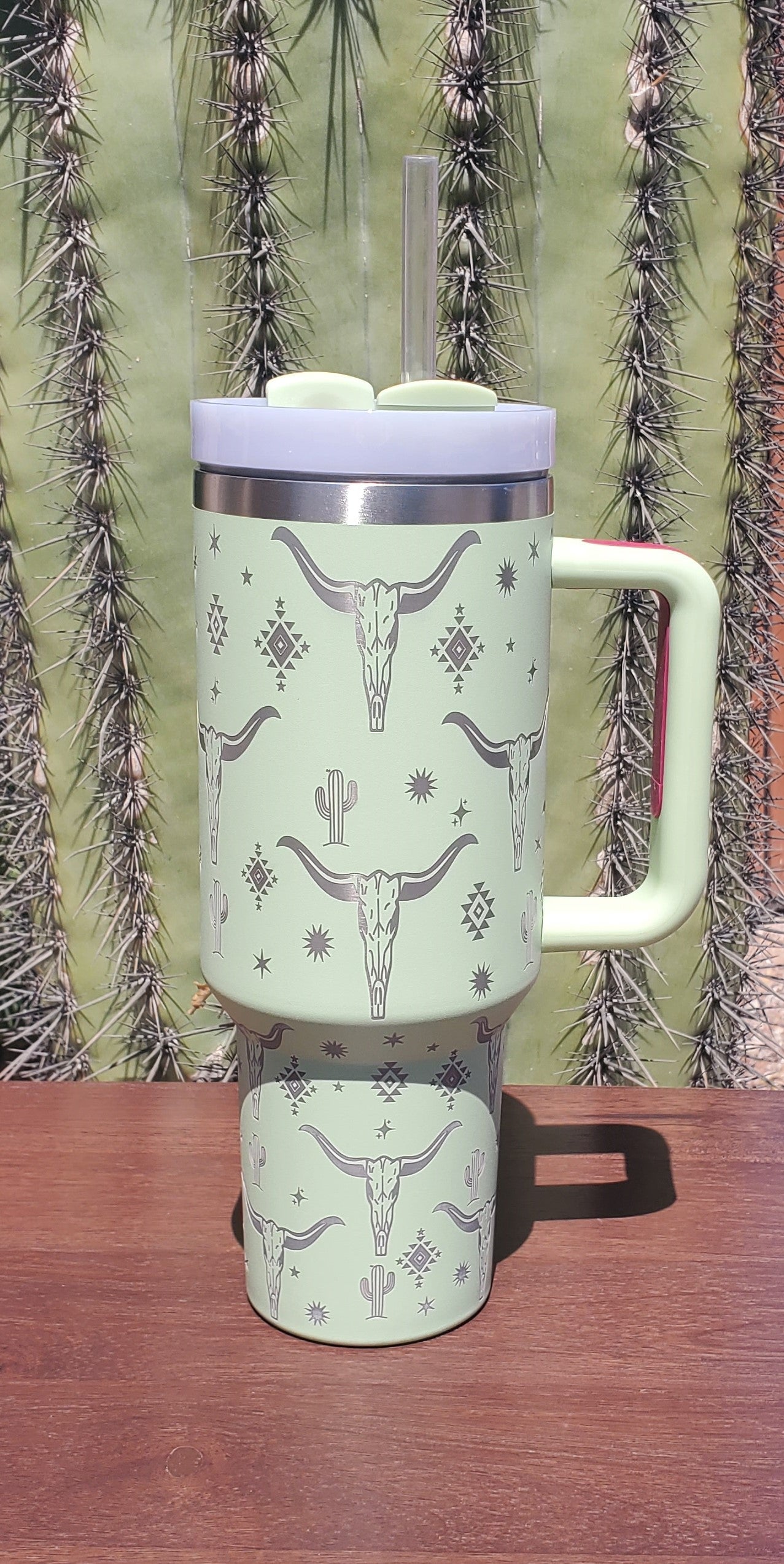 Mint Green Bull Head Tumbler