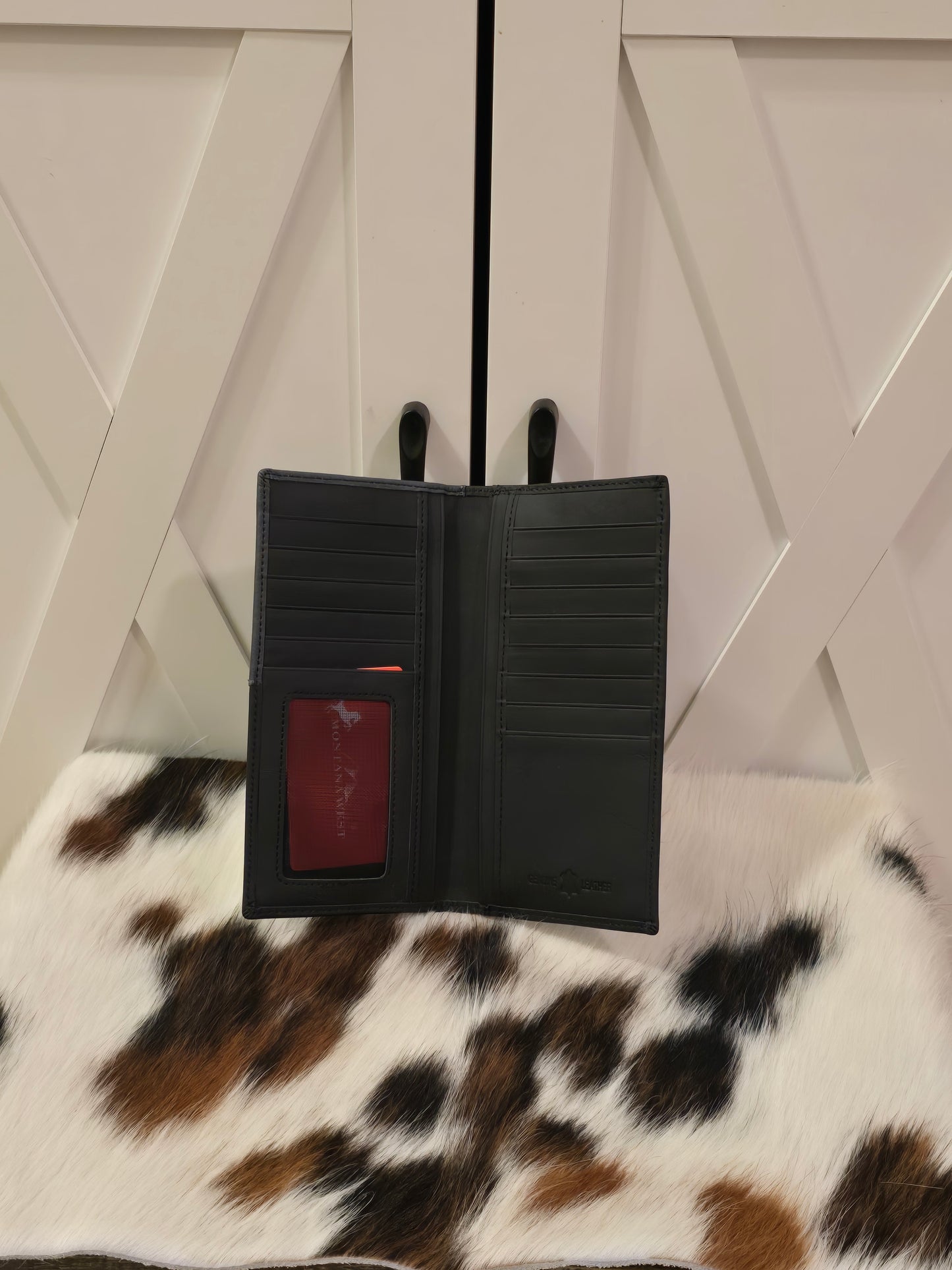 Black Leather & Cowhide Rodeo Wallet